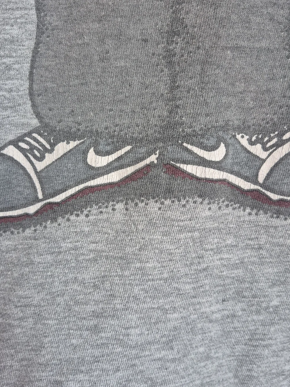Nike Grey Men's Short Sleeve Tee with Cartoon Duo Graphic Lebron And Kobe